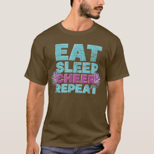 Camiseta Eat Sleep Cheerl Repetir Cheerhead Cheerl