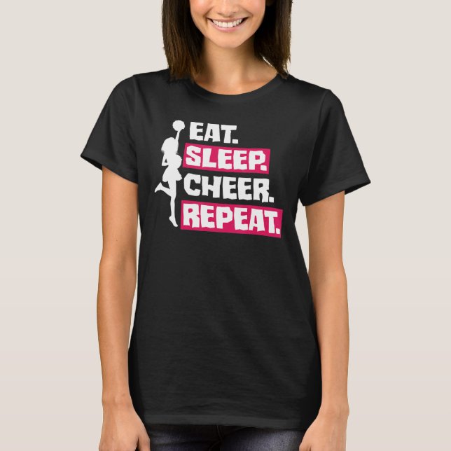 Camiseta Eat Sleep CheerLeader Repita (Anverso)