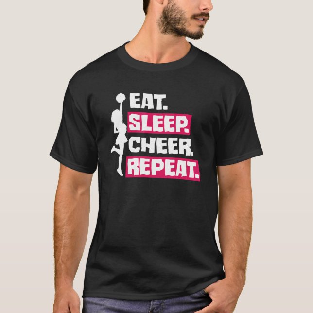 Camiseta Eat Sleep CheerLeader Repita (Anverso)