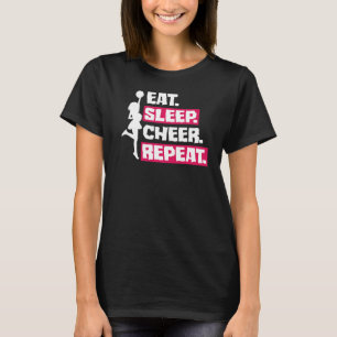 Camiseta Eat Sleep CheerLeader Repita
