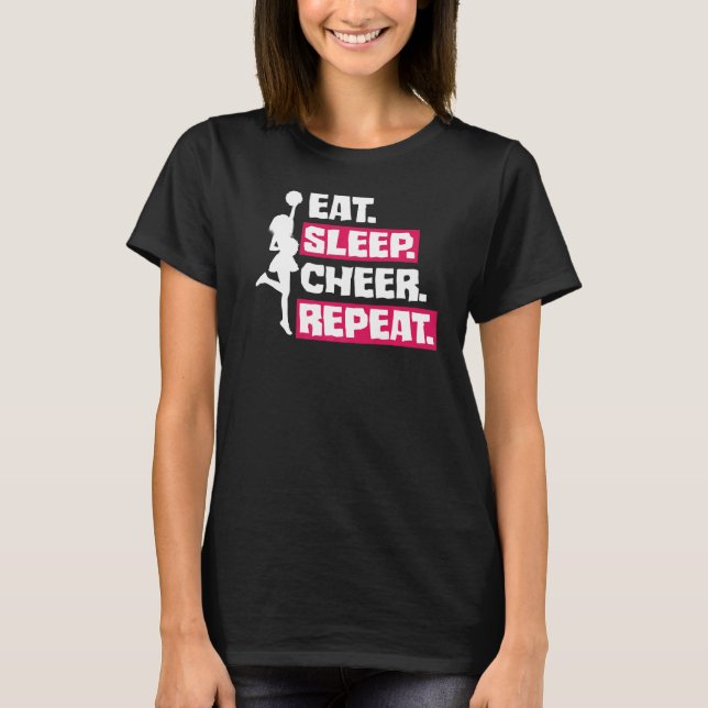Camiseta Eat Sleep CheerLeader Repita (Anverso)