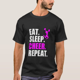 Camiseta Eat Sleep CheerLeader Repita