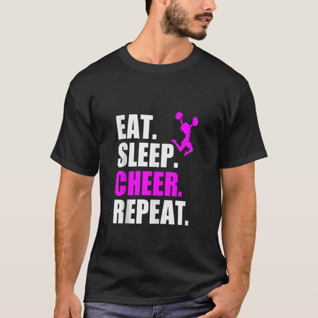 Camiseta Eat Sleep CheerLeader Repita (Anverso)