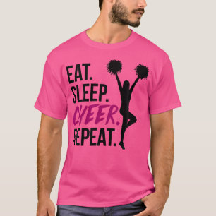 Camiseta Eat Sleep CheerLeader Repita De Vuelta