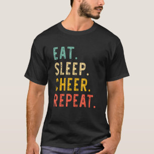 Camiseta Eat Sleep CheerLeader Vi Repita De Vuelo