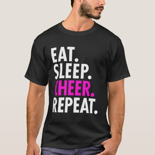 Camiseta Eat Sleep Cheerled Repetir (Anverso)