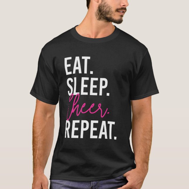 Camiseta Eat Sleep Cheerled Repetir (Anverso)