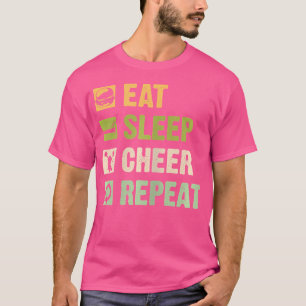 Camiseta Eat Sleep CheerLeer repetidamente animador