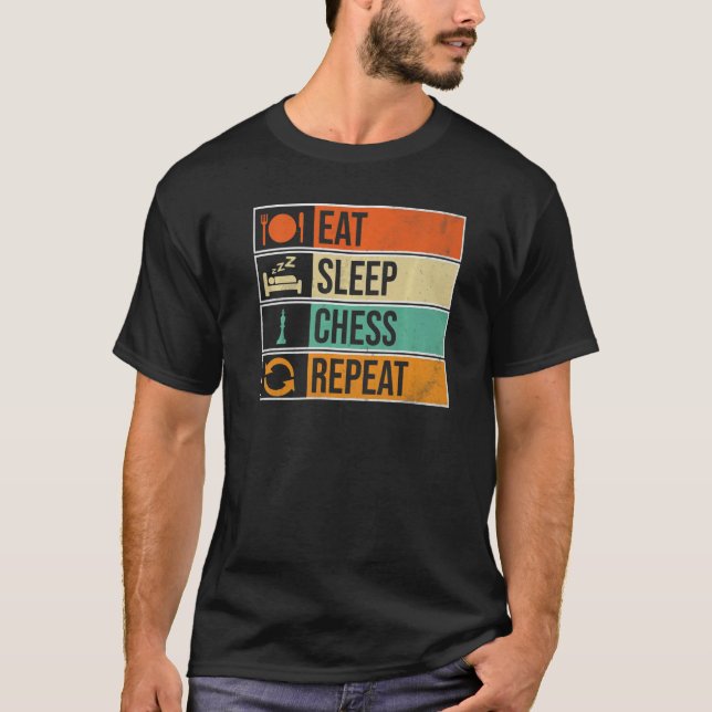 Camiseta Eat Sleep Chess Repeat Chess Player (Anverso)