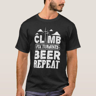 Camiseta Eat Sleep Climb Fix Vertical Wind Power Turbine T