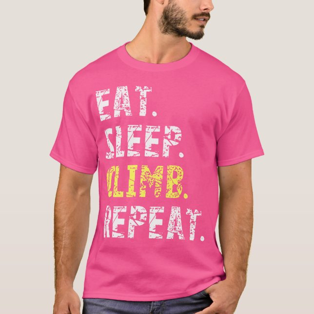 Camiseta Eat Sleep Climb Repea Rock Climbing (Anverso)
