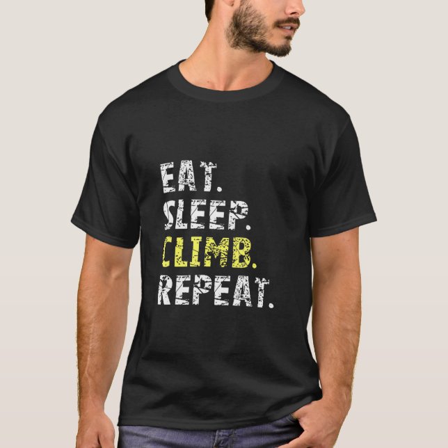 Camiseta Eat Sleep Climb Repea - Rock Climbt Shirt (Anverso)