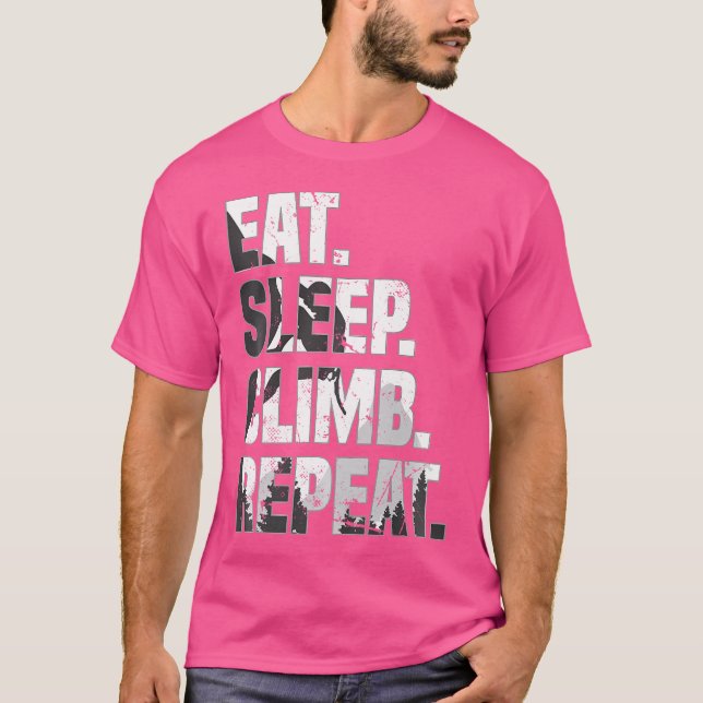 Camiseta Eat Sleep Climb Repeat Mountain Climbder Boulder (Anverso)
