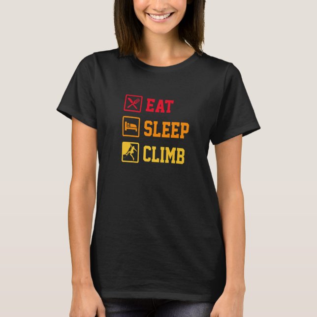 Camiseta Eat Sleep Climb Repeat Rock Boulder Bouldering Roc (Anverso)