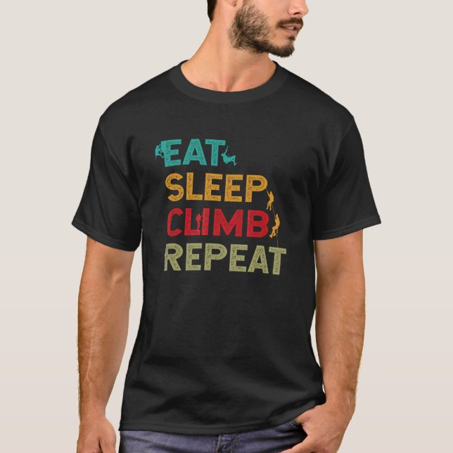 Camiseta Eat Sleep Climb Repeat Rock Climbdering Mo (Anverso)