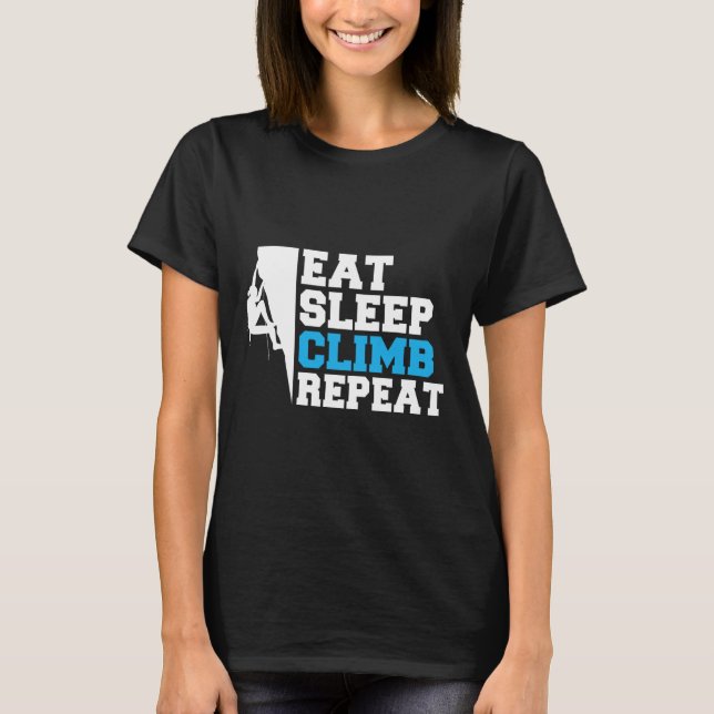 Camiseta Eat Sleep Climb Repeat Tree Rock Climber  (Anverso)