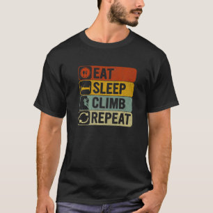 Camiseta Eat Sleep Climb Repetir escalada retro 60 s 70