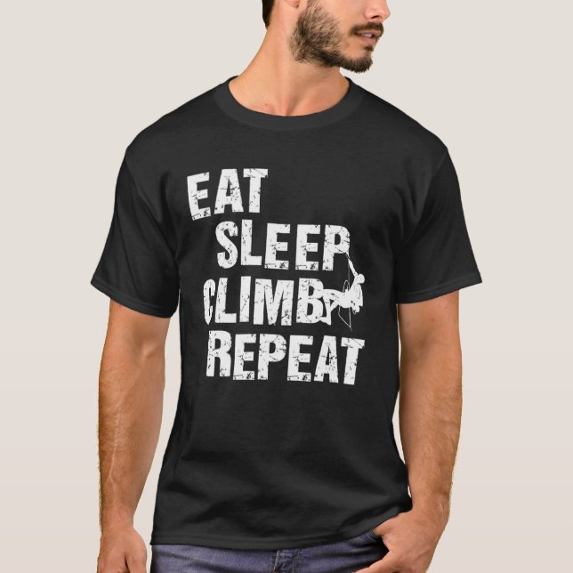 Camiseta Eat Sleep Climb Repetir escalada Rock Bouldering C (Anverso)