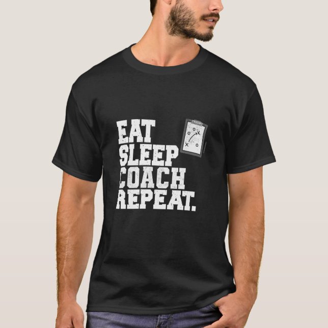 Camiseta Eat Sleep Coach Repeat Coaching (Anverso)