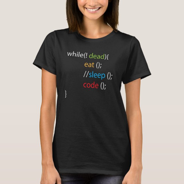 Camiseta Eat Sleep Code Computer Science Programador (Anverso)