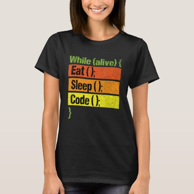 Camiseta Eat Sleep Code Repeat Programming Coding Developme (Anverso)