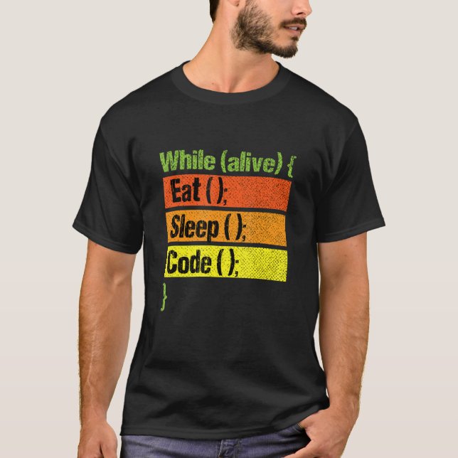 Camiseta Eat Sleep Code Repeat Programming Coding Developme (Anverso)