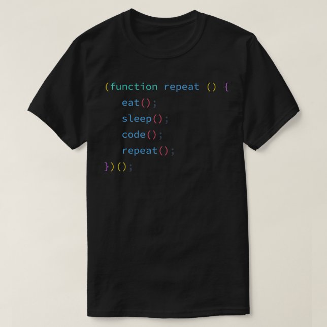 Camiseta Eat Sleep Code Repetir Funny Programación Función  (Diseño del anverso)