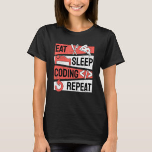 Camiseta Eat Sleep Coding Repetir programación de programad