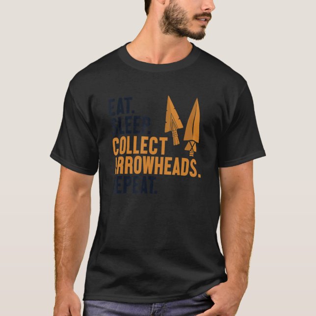 Camiseta Eat Sleep Collect Arrowheads Repeat Arrowhead Coll (Anverso)