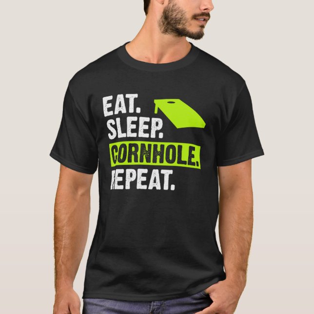 Camiseta Eat Sleep Cornhole Repeat Corn Hole  Team (Anverso)