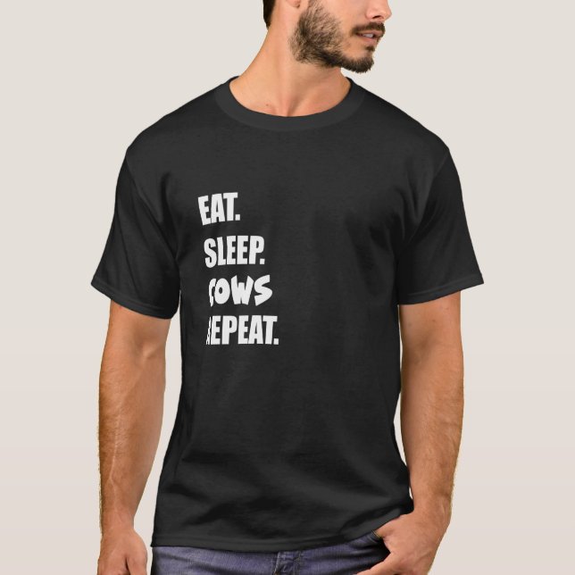 Camiseta Eat Sleep Cows Repeat  2 (Anverso)