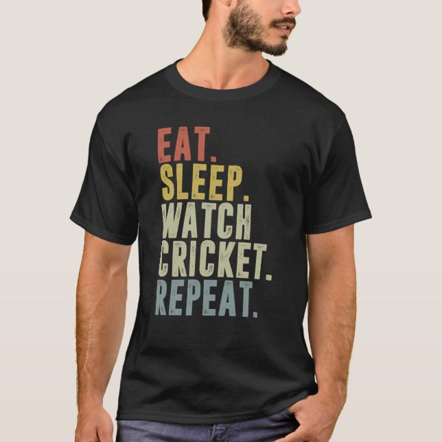 Camiseta Eat Sleep Cricket Repeat Cricketer (Anverso)