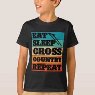 Camiseta Eat Sleep Cross Country Repetir deportes de invier