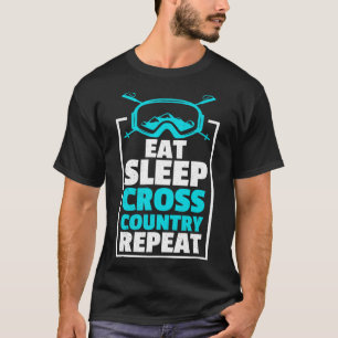 Camiseta Eat Sleep Cross Country Repetir deportes de invier