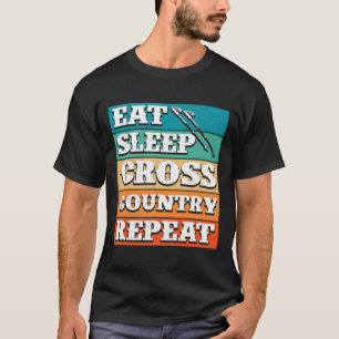 Camiseta Eat Sleep Cross Country Repetir deportes de invier