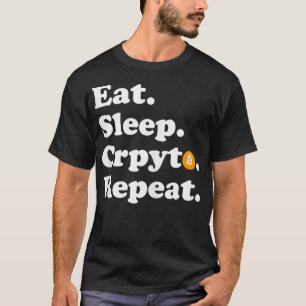 Camiseta Eat Sleep Crypto Repeat  Bitcoin