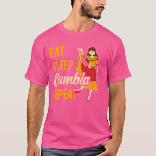 Camiseta Eat Sleep Cumbia Repetir Merengue Bachata Vallenat