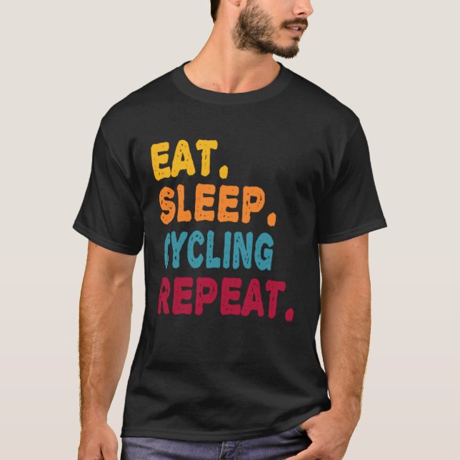 Camiseta Eat Sleep Cycling Repeat  Boys Men Women Sports Pl (Anverso)