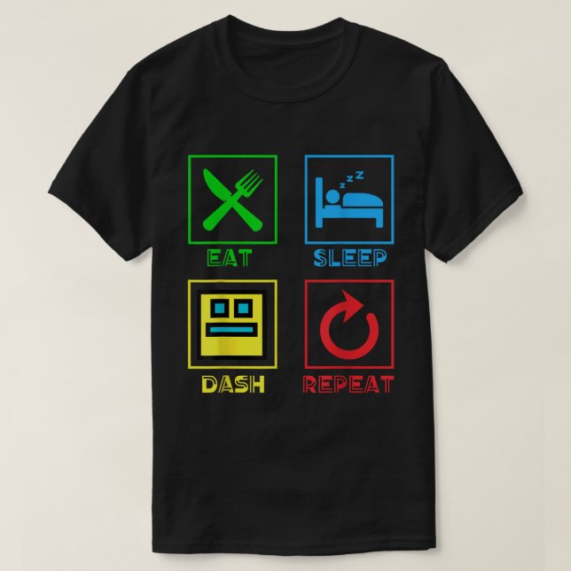 Camiseta Eat Sleep Dash Repeat Gamer Tee, Video Game Life (Diseño del anverso)