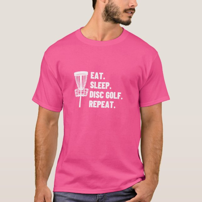 Camiseta Eat Sleep Disk Golf Repetir Funny Disk Golf Player (Anverso)