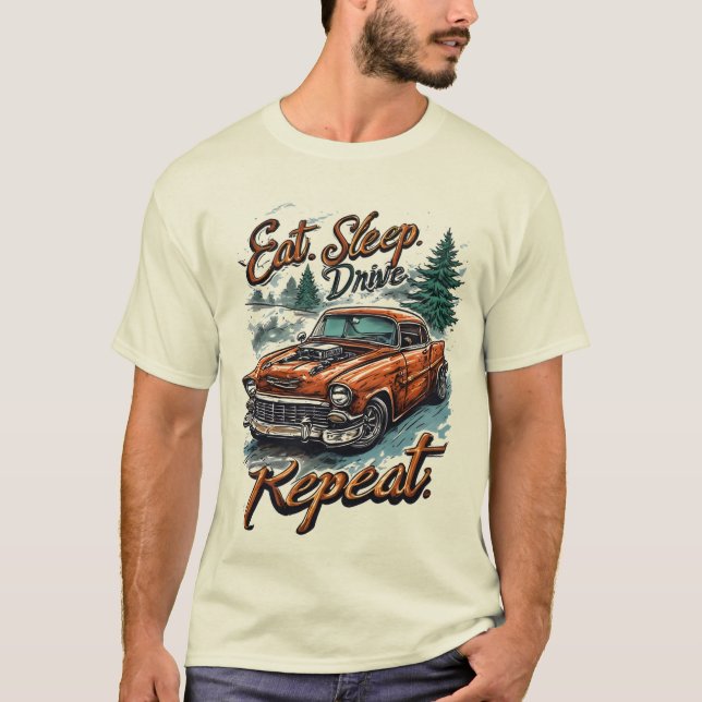 Camiseta Eat. Sleep. Drive. Repeat. | Trucker Life T-Shirt (Anverso)