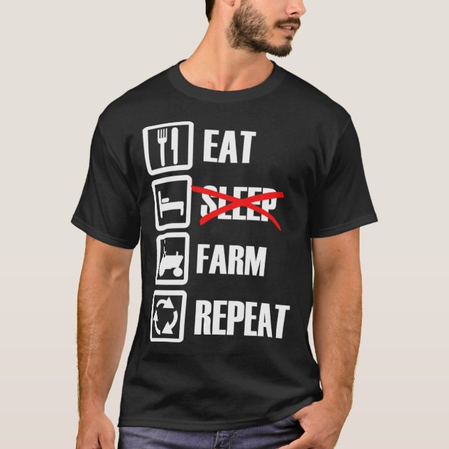 Camiseta Eat Sleep Farm Repeat (Anverso)