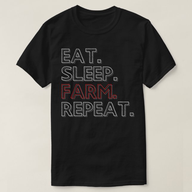 Camiseta Eat Sleep Farm Repeat Plant Livestock Agriculture  (Diseño del anverso)