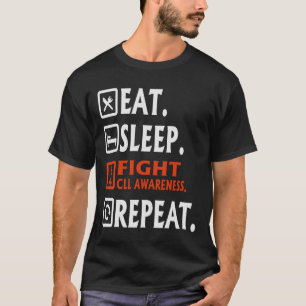 Camiseta Eat Sleep Fight Linfocitic Leucemia Crónica Linfoc