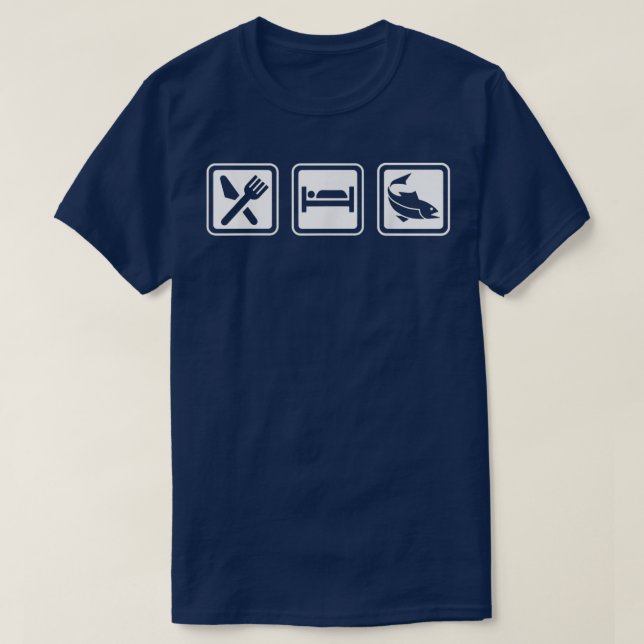 Camiseta Eat Sleep Fish Reapeat  (Diseño del anverso)