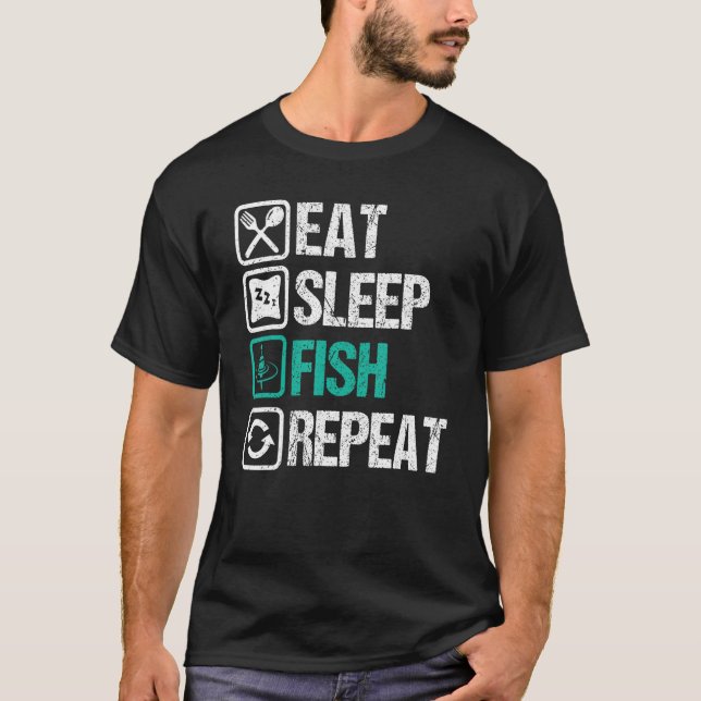 Camiseta Eat sleep fishing repeat  Design for fishermen 1 (Anverso)