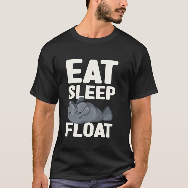 Camiseta Eat Sleep Float Manatee Sea Cow (Anverso)