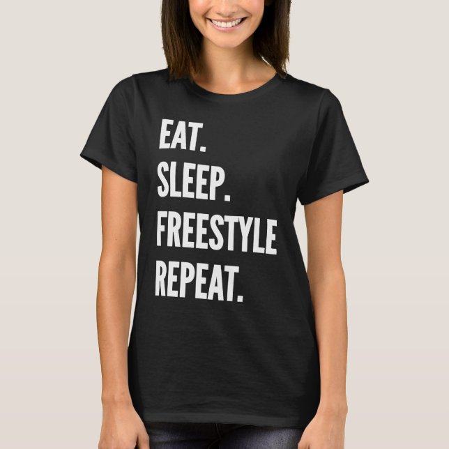 Camiseta Eat Sleep Freestyle Football Repetir Hobby Favorit (Anverso)