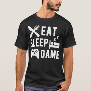 Camiseta Eat Sleep Game Funny Video Gamer Humor Gaming Chis