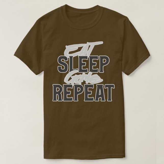 Camiseta Eat Sleep Game Repeat (Diseño del anverso)
